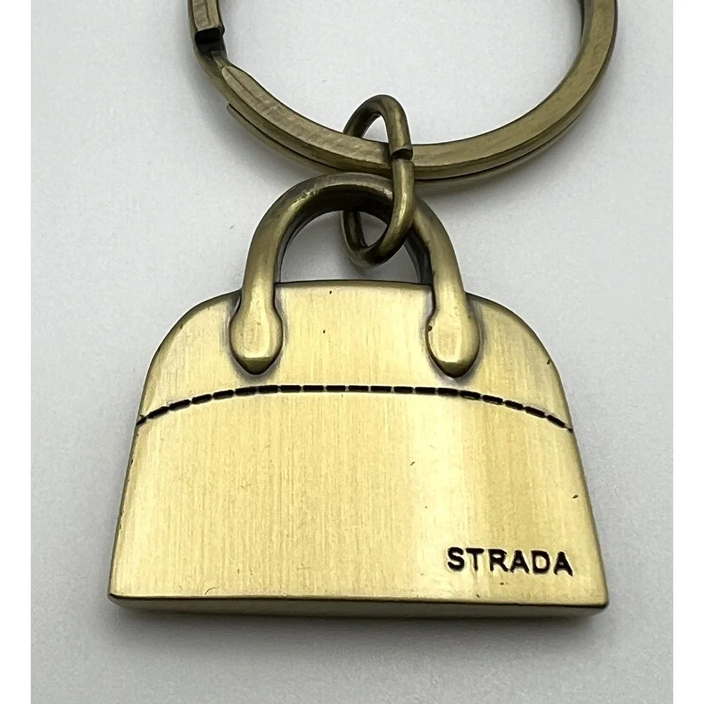 Vintage Strada Gold Toned Key Chain Purse Shape 1